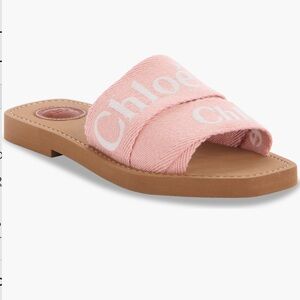 Chloe woody logo strap slides sandals size 42, NEW
